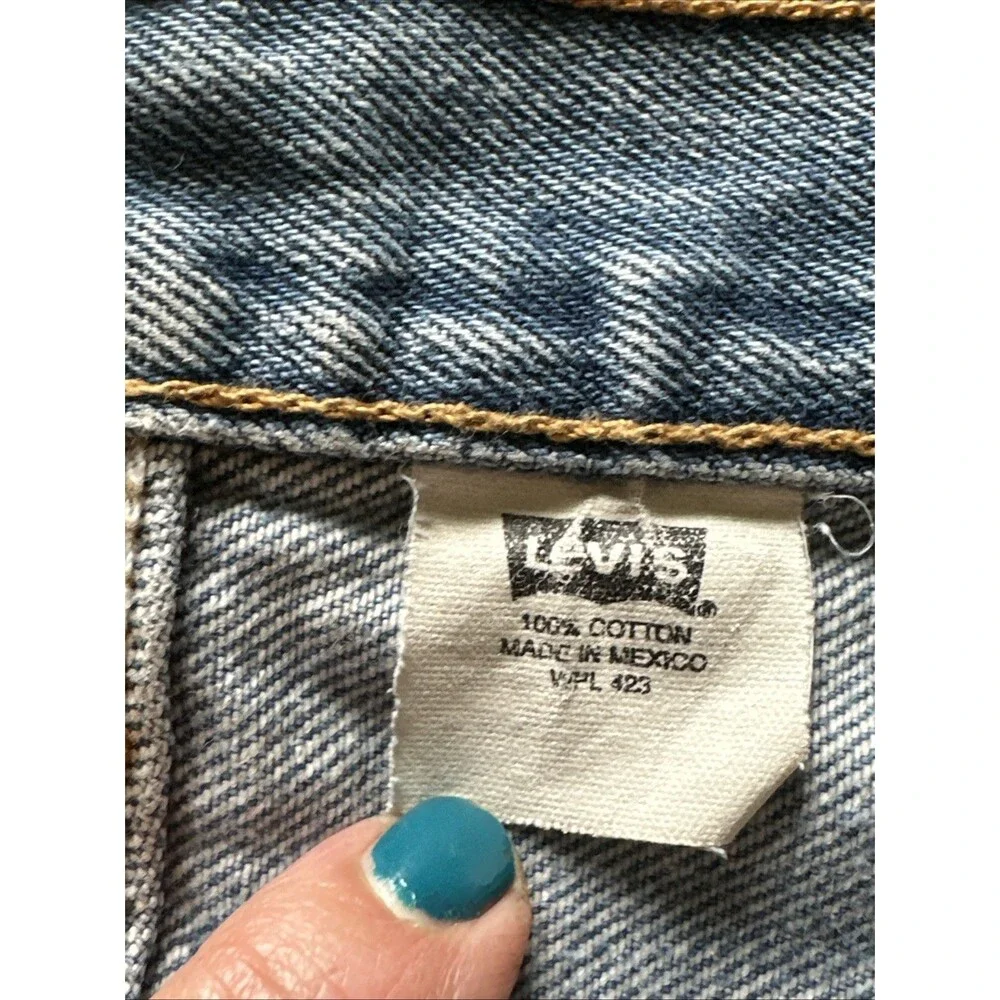 Levi's 501 Button Fly jeans super distressed 35x34 *shrunk* 33x29 retro grunge